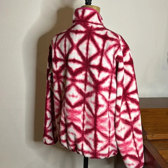 Patagonia sz M shibori style tie dye pink RARE great pre owned cond Synchilla - Picture 3 of 6